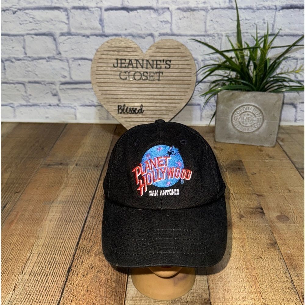 Vintage 90s Planet Hollywood San Antonio TX Black Hat VTG Strapback Cap